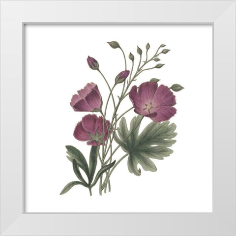 Monument Etching Tile Flowers III White Modern Wood Framed Art Print by Wild Apple Portfolio