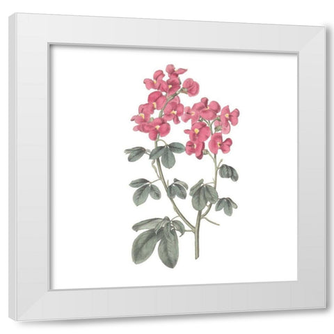 Monument Etching Tile Flowers IV White Modern Wood Framed Art Print by Wild Apple Portfolio
