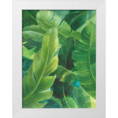 Palms of the Tropics I White Modern Wood Framed Art Print by Nai, Danhui