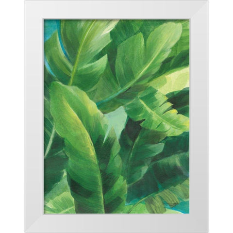 Palms of the Tropics II White Modern Wood Framed Art Print by Nai, Danhui