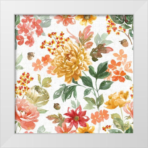 Harvest Bouquet Pattern I White Modern Wood Framed Art Print by Grove, Beth
