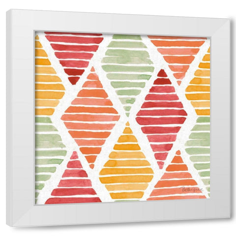 Harvest Bouquet Pattern IIA White Modern Wood Framed Art Print by Grove, Beth