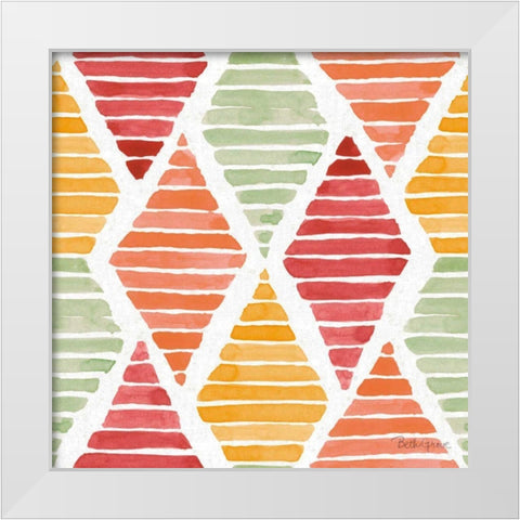 Harvest Bouquet Pattern IIA White Modern Wood Framed Art Print by Grove, Beth