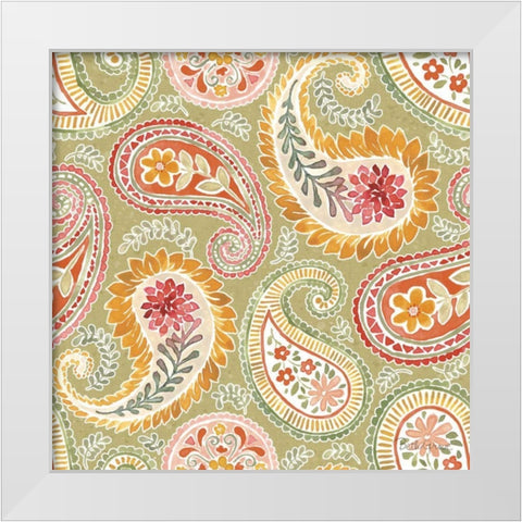 Harvest Bouquet Pattern IIIB White Modern Wood Framed Art Print by Grove, Beth