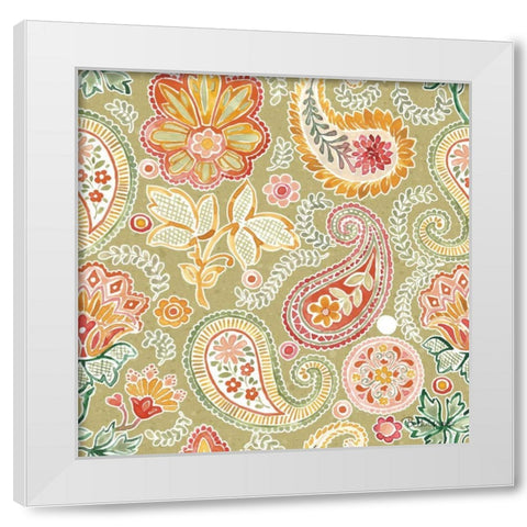 Harvest Bouquet Pattern VIIB White Modern Wood Framed Art Print by Grove, Beth