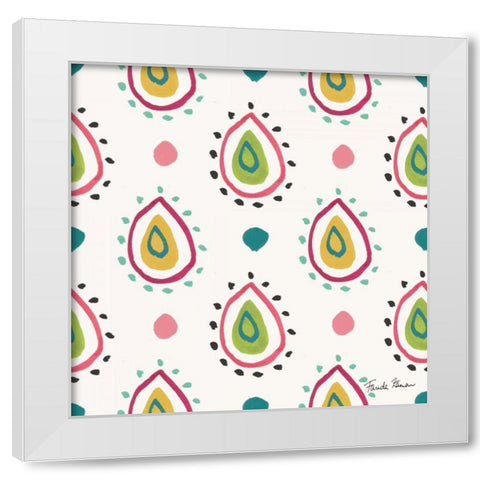 Budding Beauty Pattern IIIA White Modern Wood Framed Art Print by Zaman, Farida