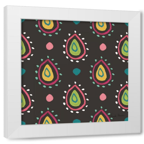 Budding Beauty Pattern IIIB White Modern Wood Framed Art Print by Zaman, Farida