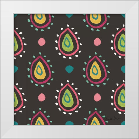 Budding Beauty Pattern IIIB White Modern Wood Framed Art Print by Zaman, Farida
