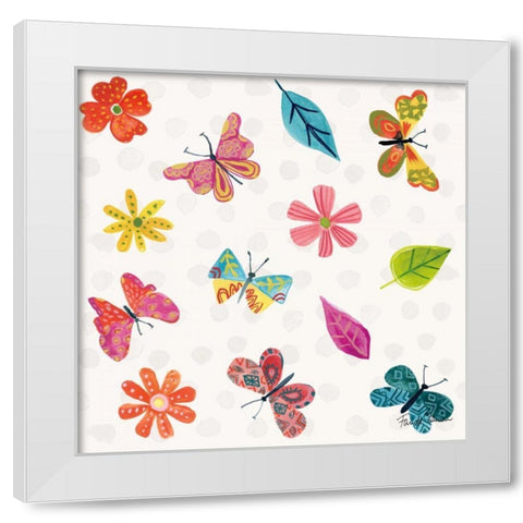 Budding Beauty Pattern IVA White Modern Wood Framed Art Print by Zaman, Farida