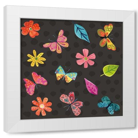 Budding Beauty Pattern IVB White Modern Wood Framed Art Print by Zaman, Farida