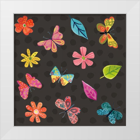 Budding Beauty Pattern IVB White Modern Wood Framed Art Print by Zaman, Farida