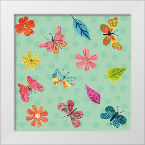 Budding Beauty Pattern IVC White Modern Wood Framed Art Print by Zaman, Farida