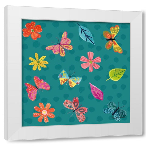Budding Beauty Pattern IVD White Modern Wood Framed Art Print by Zaman, Farida