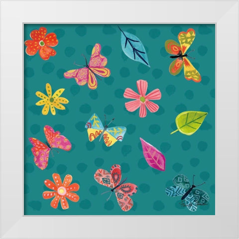 Budding Beauty Pattern IVD White Modern Wood Framed Art Print by Zaman, Farida
