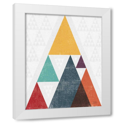 Mod Triangle III v2 Retro I White Modern Wood Framed Art Print by Mullan, Michael