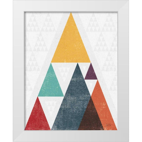Mod Triangle III v2 Retro I White Modern Wood Framed Art Print by Mullan, Michael