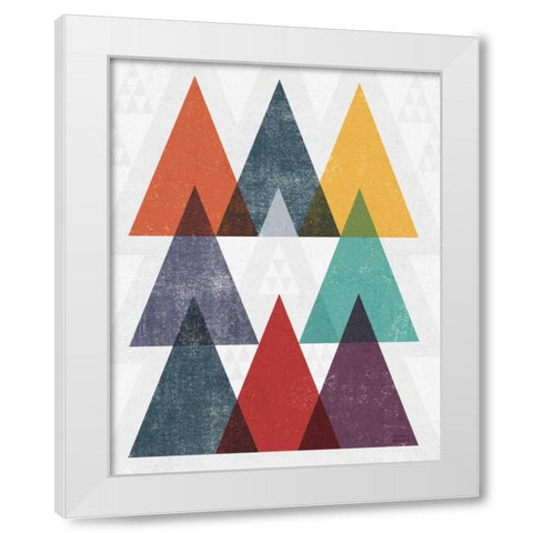 Mod Triangle III v2 Retro II White Modern Wood Framed Art Print by Mullan, Michael