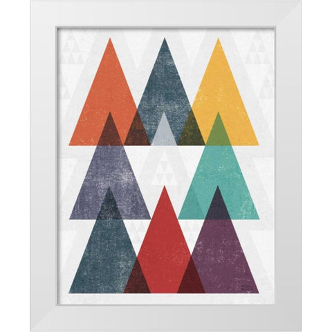 Mod Triangle III v2 Retro II White Modern Wood Framed Art Print by Mullan, Michael
