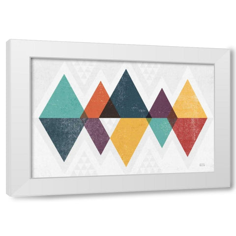 Mod Triangles II Retro White Modern Wood Framed Art Print by Mullan, Michael