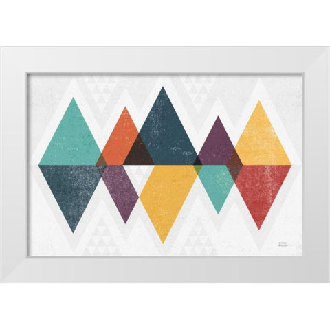 Mod Triangles II Retro White Modern Wood Framed Art Print by Mullan, Michael