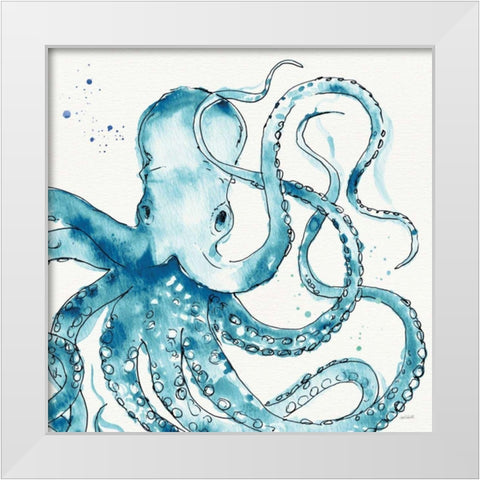 Deep Sea VIII Teal White Modern Wood Framed Art Print by Tavoletti, Anne