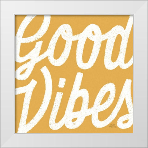 Positivity I Yellow White Modern Wood Framed Art Print by Marshall, Laura