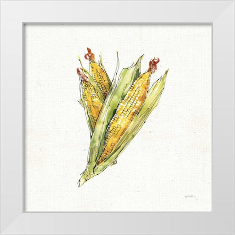 Veggie Market III Corn White Modern Wood Framed Art Print by Tavoletti, Anne