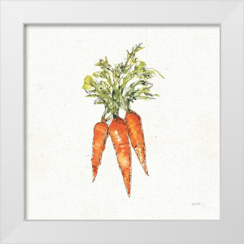 Veggie Market V Carrots White Modern Wood Framed Art Print by Tavoletti, Anne