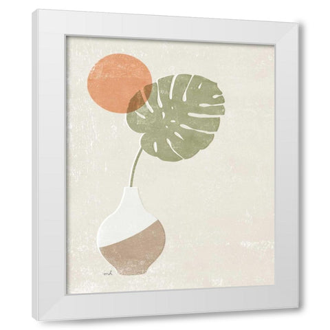 Sun Palm I White Modern Wood Framed Art Print by Hershey, Moira