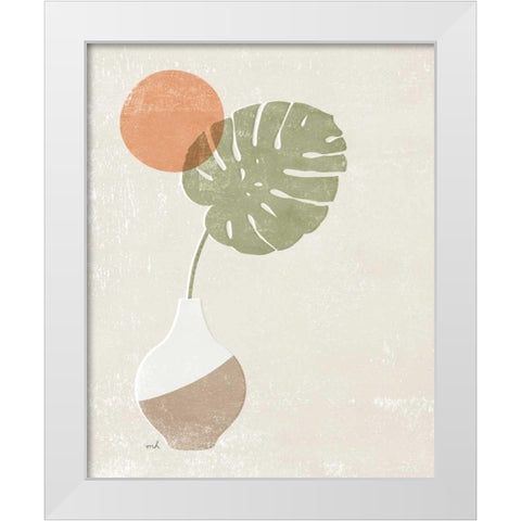 Sun Palm I White Modern Wood Framed Art Print by Hershey, Moira