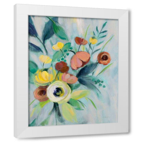 Colorful Elegant Floral I White Modern Wood Framed Art Print by Vassileva, Silvia