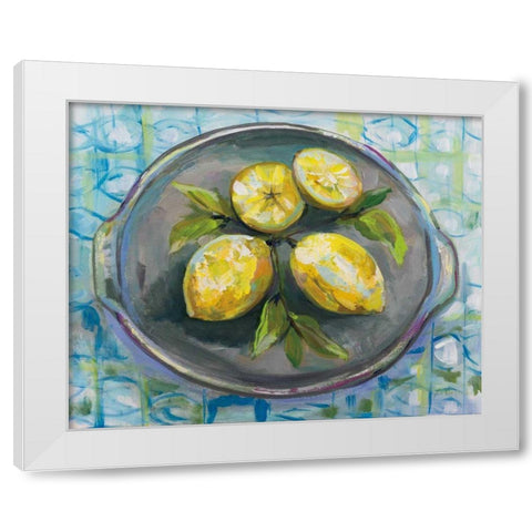 Lemons White Modern Wood Framed Art Print by Vertentes, Jeanette