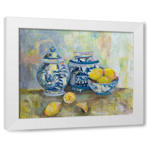 Lemon Life White Modern Wood Framed Art Print by Vertentes, Jeanette