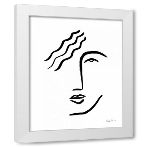 Faces I White Modern Wood Framed Art Print by Zaman, Farida