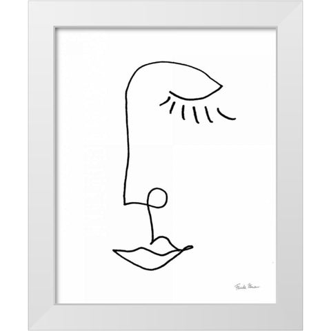 Faces II White Modern Wood Framed Art Print by Zaman, Farida