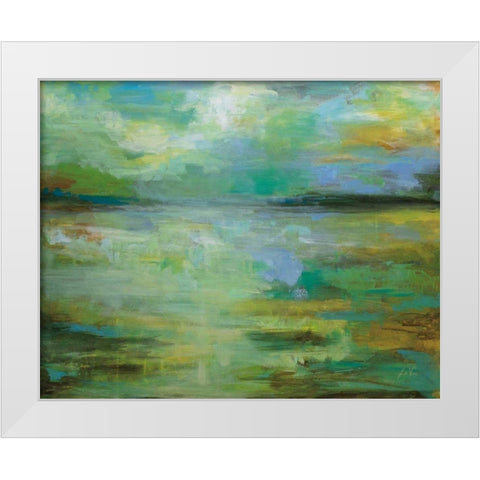 Calm White Modern Wood Framed Art Print by Vertentes, Jeanette