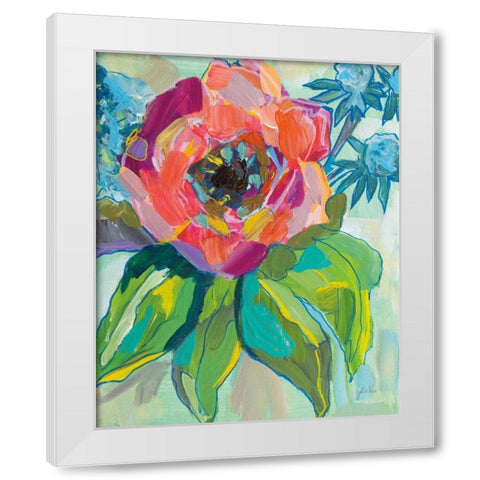 Poppy White Modern Wood Framed Art Print by Vertentes, Jeanette