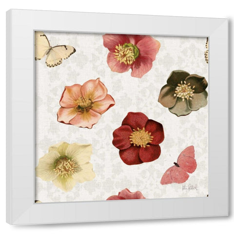 Vintage Petals Pattern II White Modern Wood Framed Art Print by Pertiet, Katie