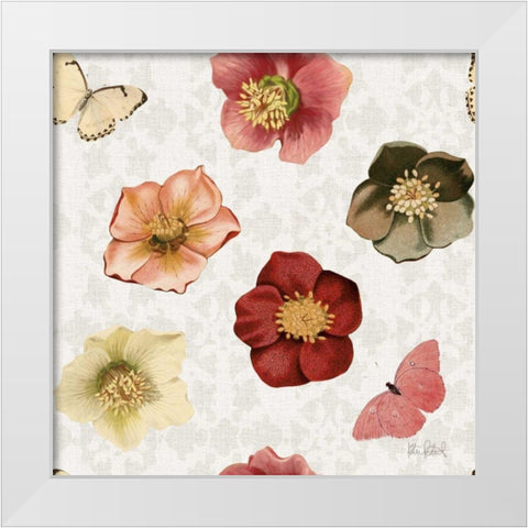 Vintage Petals Pattern II White Modern Wood Framed Art Print by Pertiet, Katie