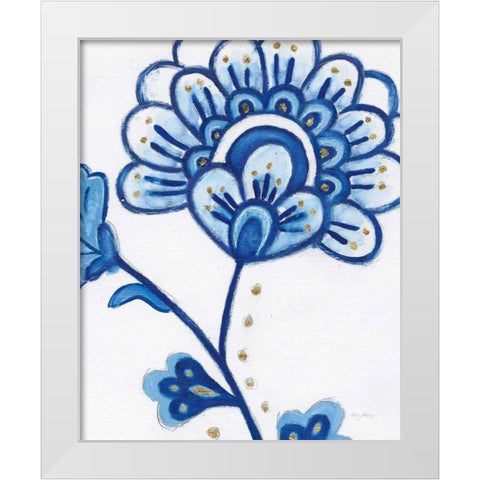 Flora Chinoiserie III White Modern Wood Framed Art Print by Adams, Emily