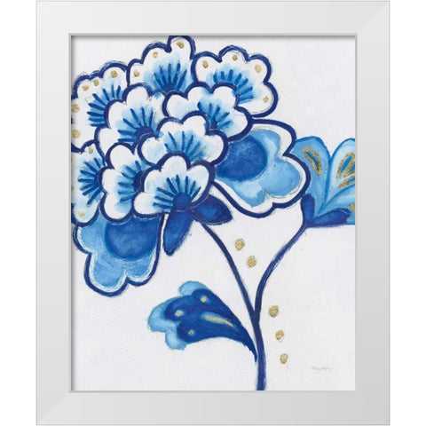 Flora Chinoiserie IV White Modern Wood Framed Art Print by Adams, Emily