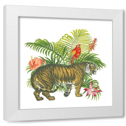 In the Jungle I White Modern Wood Framed Art Print by Wild Apple Portfolio