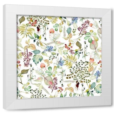 Botticelli Plants I White Modern Wood Framed Art Print by Rice, Kristy