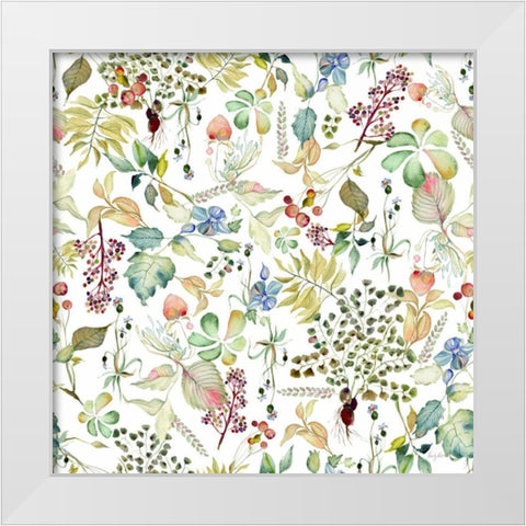 Botticelli Plants I White Modern Wood Framed Art Print by Rice, Kristy