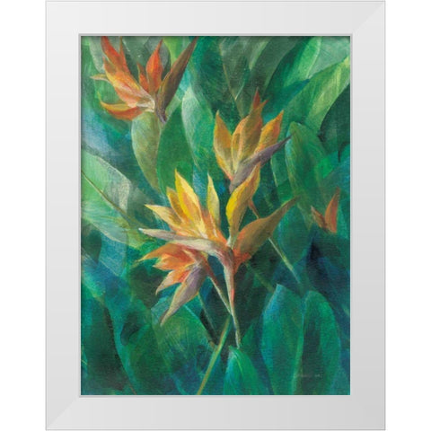 Bird of Paradise II White Modern Wood Framed Art Print by Nai, Danhui