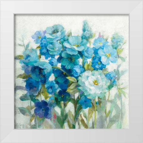 Summer Blues White Modern Wood Framed Art Print by Nai, Danhui