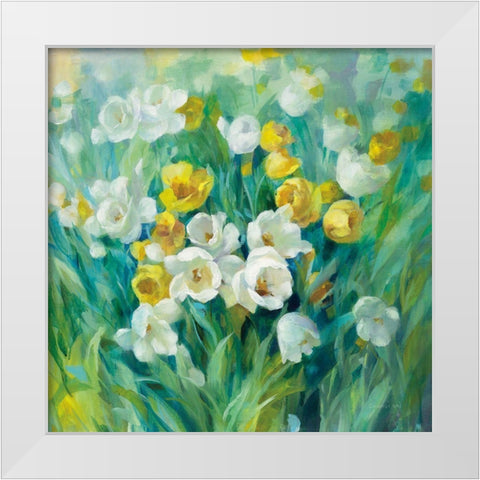 Spring Time White Modern Wood Framed Art Print by Nai, Danhui