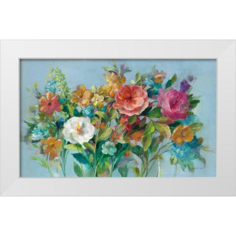 Country Florals White Modern Wood Framed Art Print by Nai, Danhui