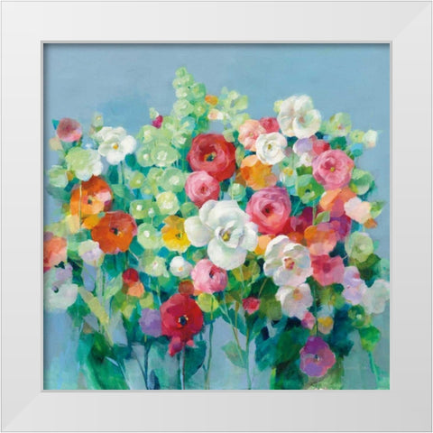 June Beauties White Modern Wood Framed Art Print by Nai, Danhui