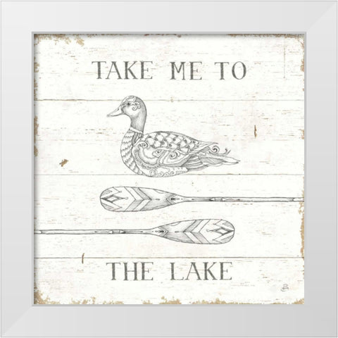 Lake Sketches VII White Modern Wood Framed Art Print by Brissonnet, Daphne